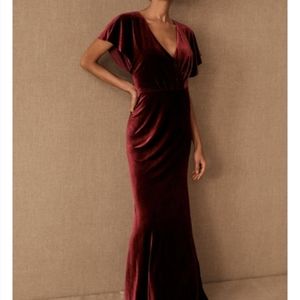 Jenny Yoo Ellis Velvet Open Back Dress